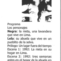 Program for the theatrical production,Tierra sin mal