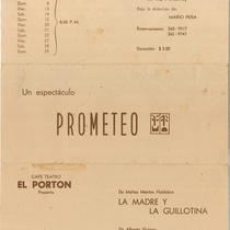 Program for the production, "La madre y la guillotina" (New York, 1976)