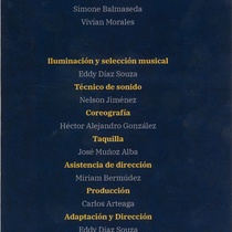 Program for the theatrical production, Cena de Cuentos