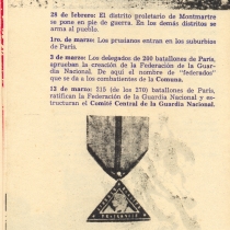 Program for the theatrical production, Los días de la Comuna