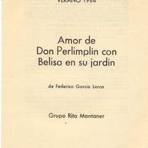 Program for the production, "Amor de Don Perlimplín con Belisa en su jardin