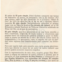 Program for the theatrical production, El gato simple