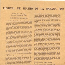 Program for the festival, Festival de Teatro de La Habana 1982