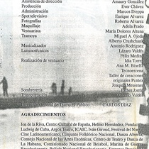 Program for the production "María Antonieta o la maldita circunstancia del agua por todas partes"