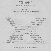 Program for the theatrical production, Gloria (Nuevitas, 1963)