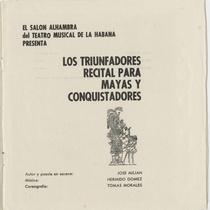 Program for the production, "Los triunfadores: recital para mayas y conquistadores (Teatro Musical de La Habana)