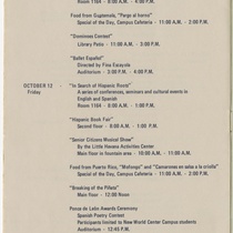 Program for the event, "Hispanic Heritage Week, 1979"