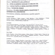 Program for the theatrical production, La corte de Faraon