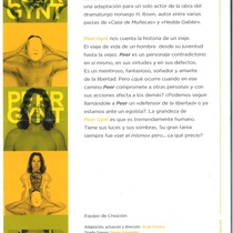 Program for the theatridal production, Peer Gynt (Madrid)