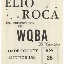 Playbill for the concert, "Elio Roca"