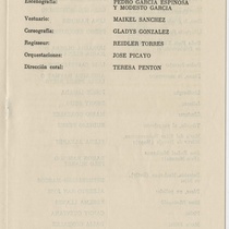 Program for the production, "La verdadera historia de Pedro Navaja (Teatro Musical de La Habana)