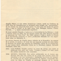 Program for the theatrical production, Aire frío