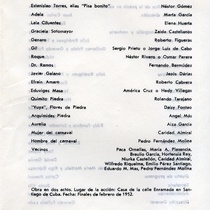 Program for the theatrical production, La querida de Enramada