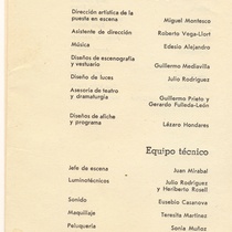 Program for the production, "La proposición"