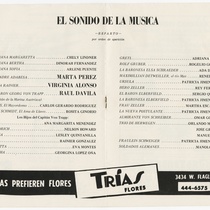 Program for the production, "El sonido de la música"