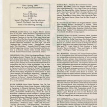 Program for the theatrical production, A Burning Beach