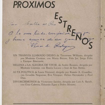 Autographed program for the production, "Marea de otoño"