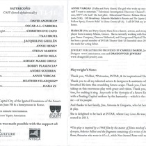 Program for the theatrical production, Satyricoño