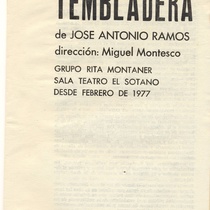 Program for the theatrical production, Tembladera