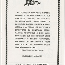 Program for the production, "Navidades 77" (Christmas '77)