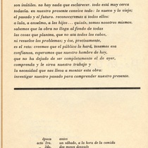 Program for the theatrical production, Contigo pan y cebolla