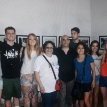 Photographs of Ulises Rodríguez Febles, Lillian Manzor and University of Miami students at La Casa de la Memoria Escénica