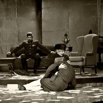 Photographs of rehearsal for the theatrical production, Cartas de amor a Stalin