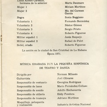 Program for the theatrical production, Los profanadores