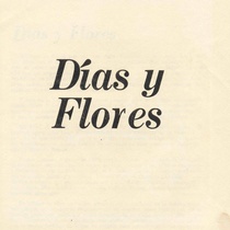 Program for the theatrical production, Días y flores