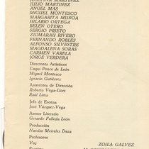 Program for the theatrical production, Hotel de libre cambio