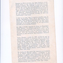 Program for the theatrical production, Días y flores