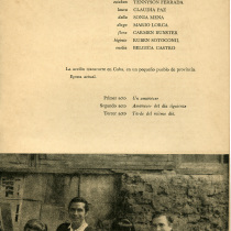 Program for the production, "La casa vieja"