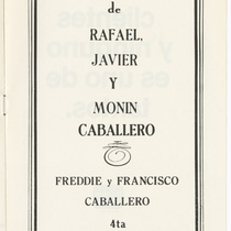 Program for the production, "Balada de los tres inocentes"