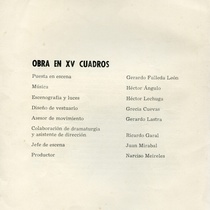 Program for the theatrical production, Los profanadores