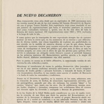 Program for the production, "Decamerón (Teatro Musical de La Habana)