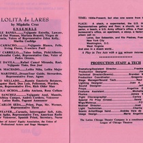 Program for the theatrical production Lolita de Lares