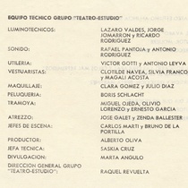 Program for the theatrical production, "La malasangre"