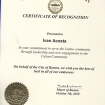 Iván Acosta's “El Grito de Yara” recognition