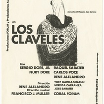 Playbill for the production, "Los claveles" (The carnations)