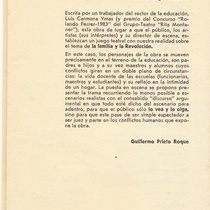 Program for the production, "La proposición"