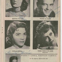 Autographed program for the production, "El cuarto lleno de rosas"