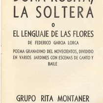 Program for the theatrical production, Doña Rosita la soltera