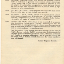 Program for the theatrical production, Aire frío