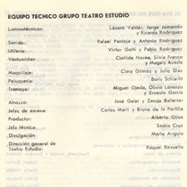 Program for the theatrical production, "El dia que me quieras"