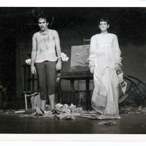 Photographs of Alberto Sarraín and Susana Alonson in the theatrical production, Flores de papel