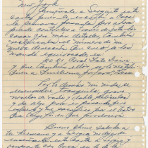 Letter from Cecilio (Noble) to Chino (Herberto Dumé)