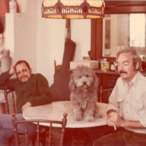 Abelardo Estorino and Raúl Martínez in their apartment