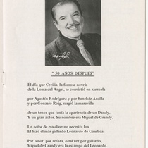 Program for the production, "Cecilia Valdés"