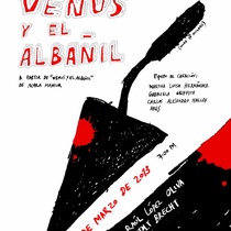 Poster for the production, "Ensayo escénico sobre Venus y el albañil"