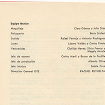 Program for the theatrical production, La Caperucita Roja